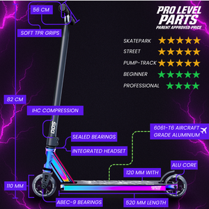DDS Stuntscooter Neochrome Black 82cm / 84cm